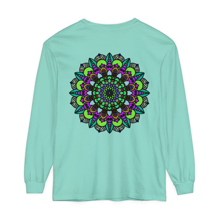 Colorful and intricate mandala design long sleeve t-shirt for men and women