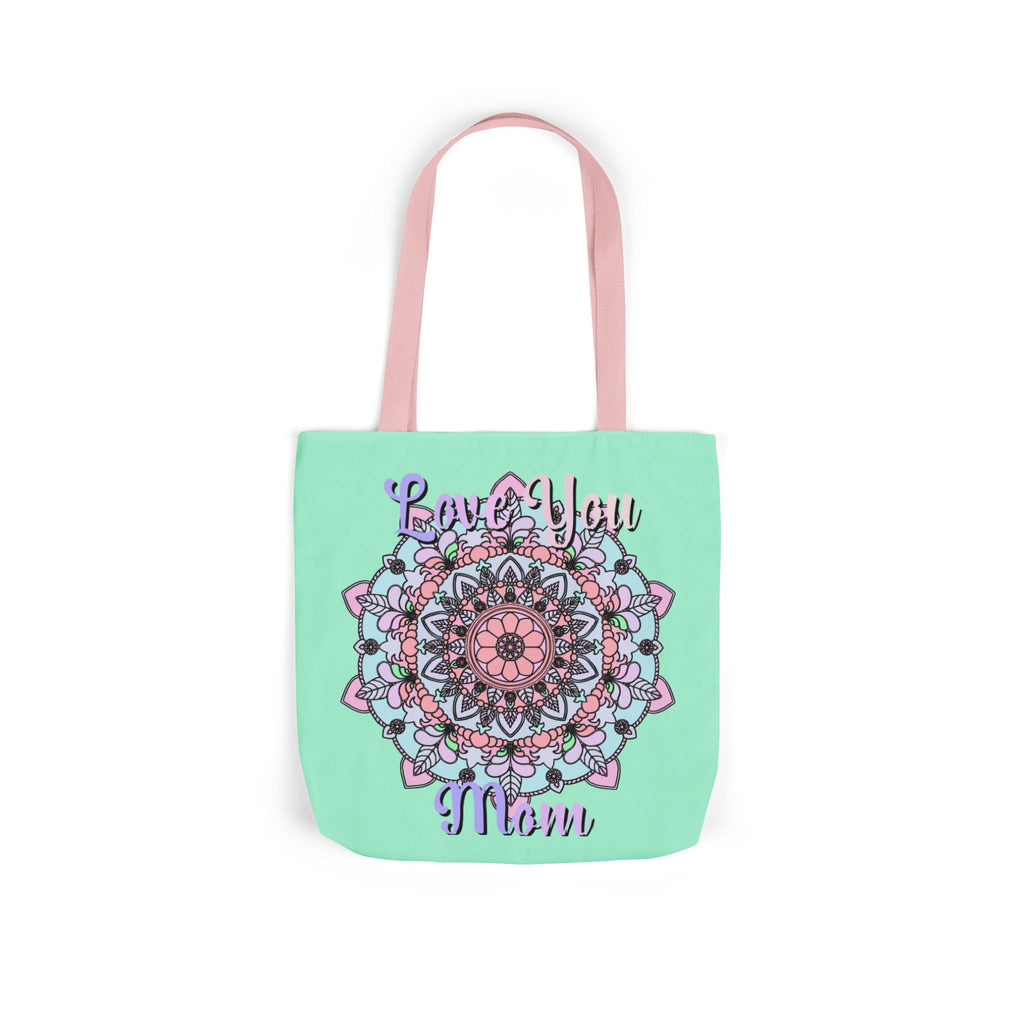 Mandala 'Love You Mom' Canvas Tote — Floral Mother's Day Gift Bag