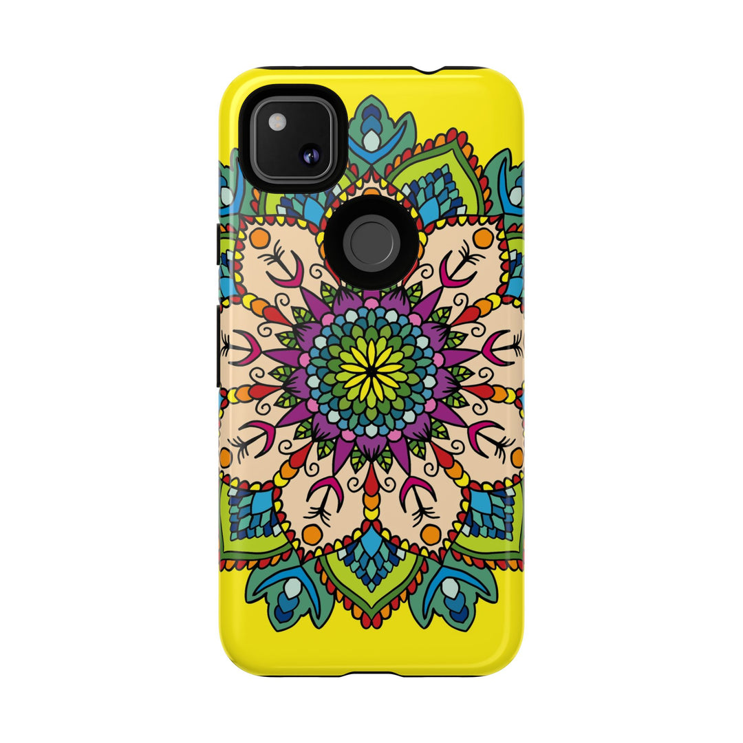 Intricate Floral Yellow Phone Case for Bold Protection and Style