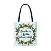 Beautiful flower crown tote bag in serene style, perfect for adding a touch of natural elegance to any outfit