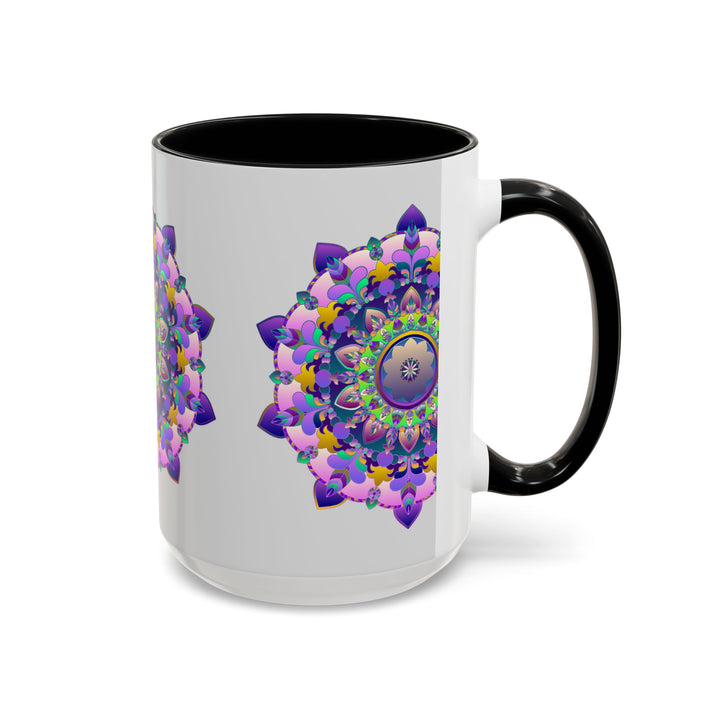 Beautiful ceramic mug with colorful floral mandala design, perfect for enjoying your favorite hot beverage in style