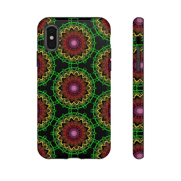 Artistic Mandala Phone Case with Bold Patterns and Modern Flair