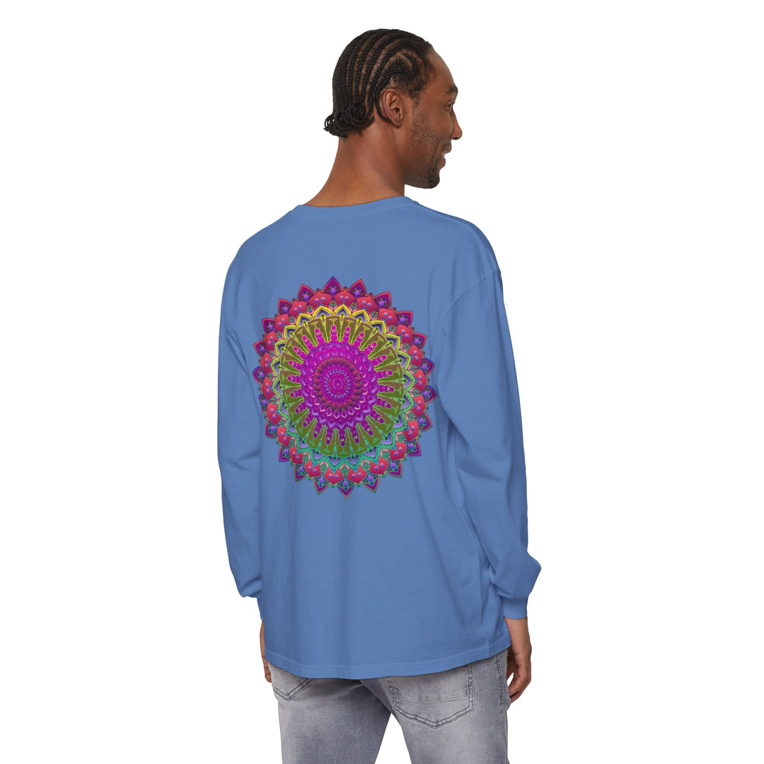 Vibrant Mandala Unisex Long Sleeve T-Shirt for Fashion-forward and Unique Look