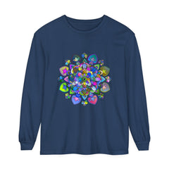 Colorful and intricate mandala design long sleeve t-shirt for women