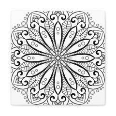Handmade Mandala Art - Black & White Wall Art - Matte Canvas, Stretched, 125 alt text 3