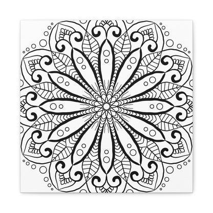 Handmade Mandala Art - Black & White Wall Art - Matte Canvas, Stretched, 125 alt text 3