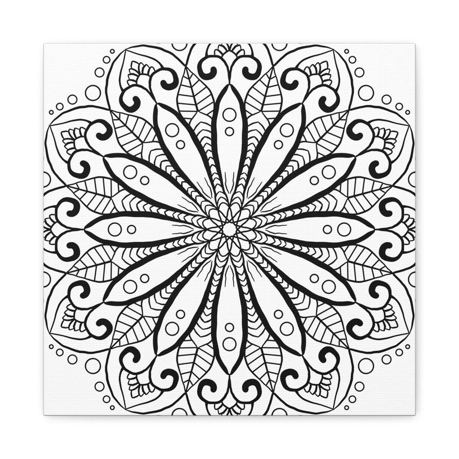Handmade Mandala Art - Black & White Wall Art - Matte Canvas, Stretched, 125 alt text 3