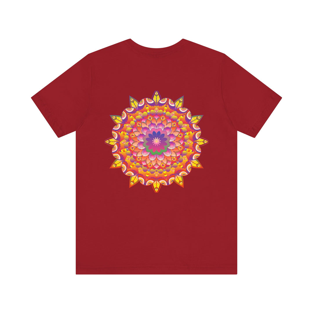 Vibrant mandala t-shirt with a colorful and intricate mandala design