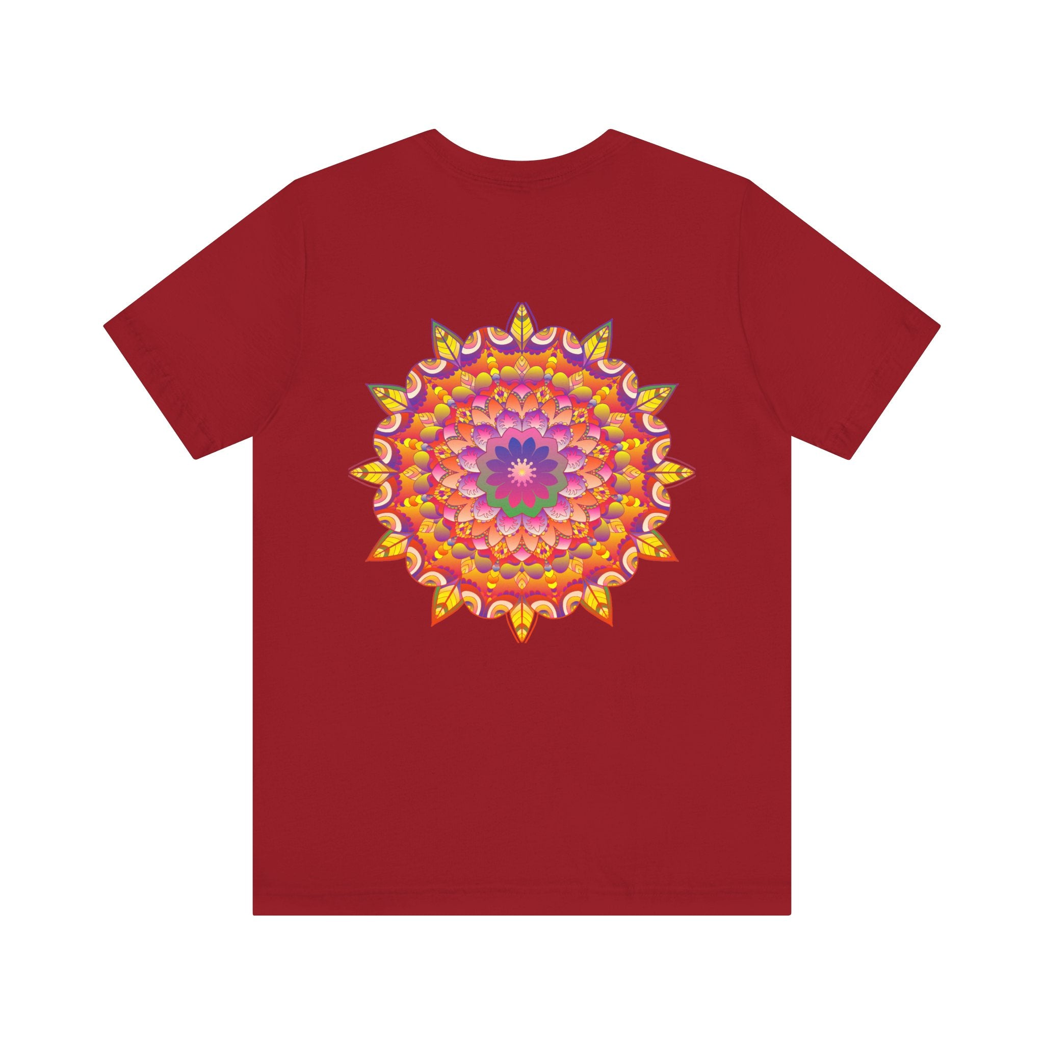 Vibrant mandala t-shirt with a colorful and intricate mandala design