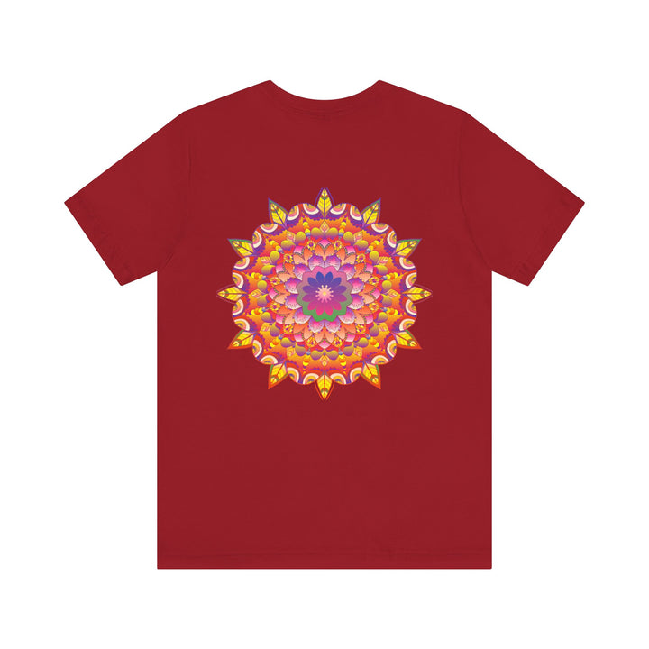 Vibrant mandala t-shirt with a colorful and intricate mandala design