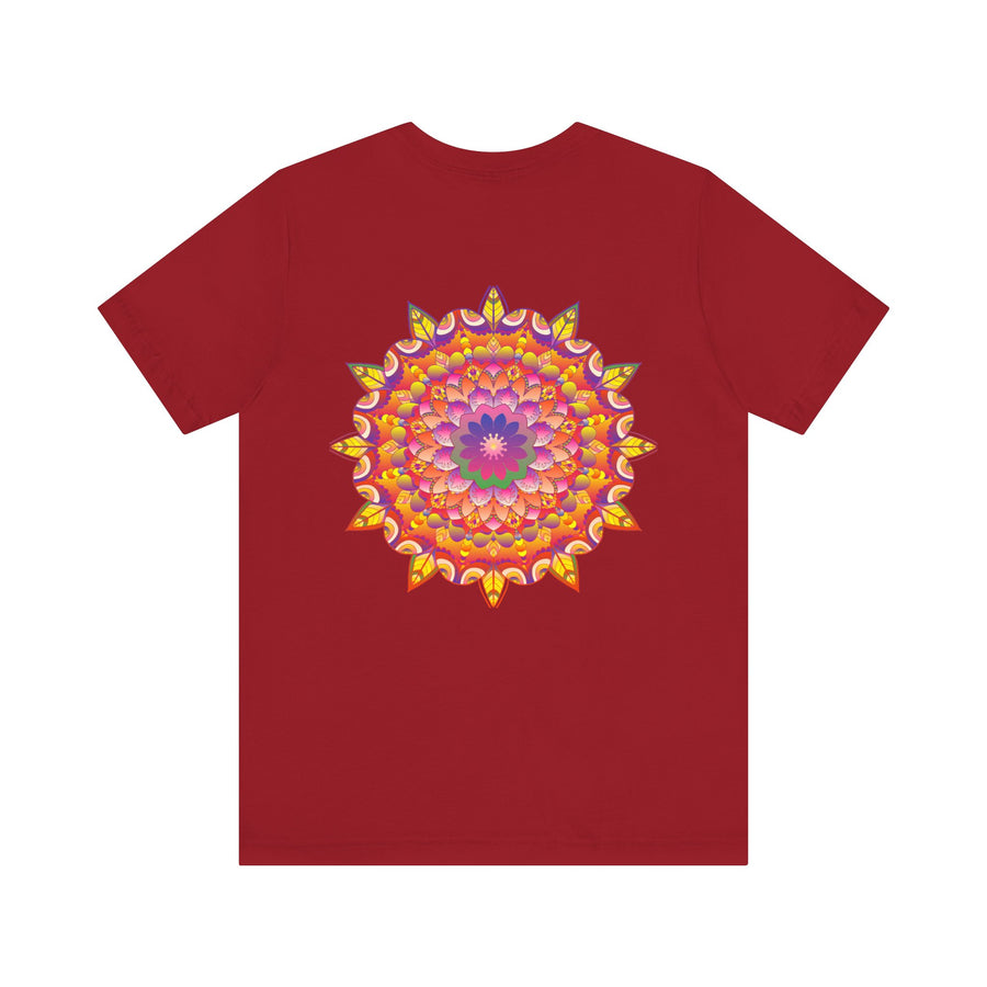 Vibrant mandala t-shirt with a colorful and intricate mandala design