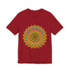 Vibrant Mandala Tee featuring colorful spiritual art in bright, eye-catching hues