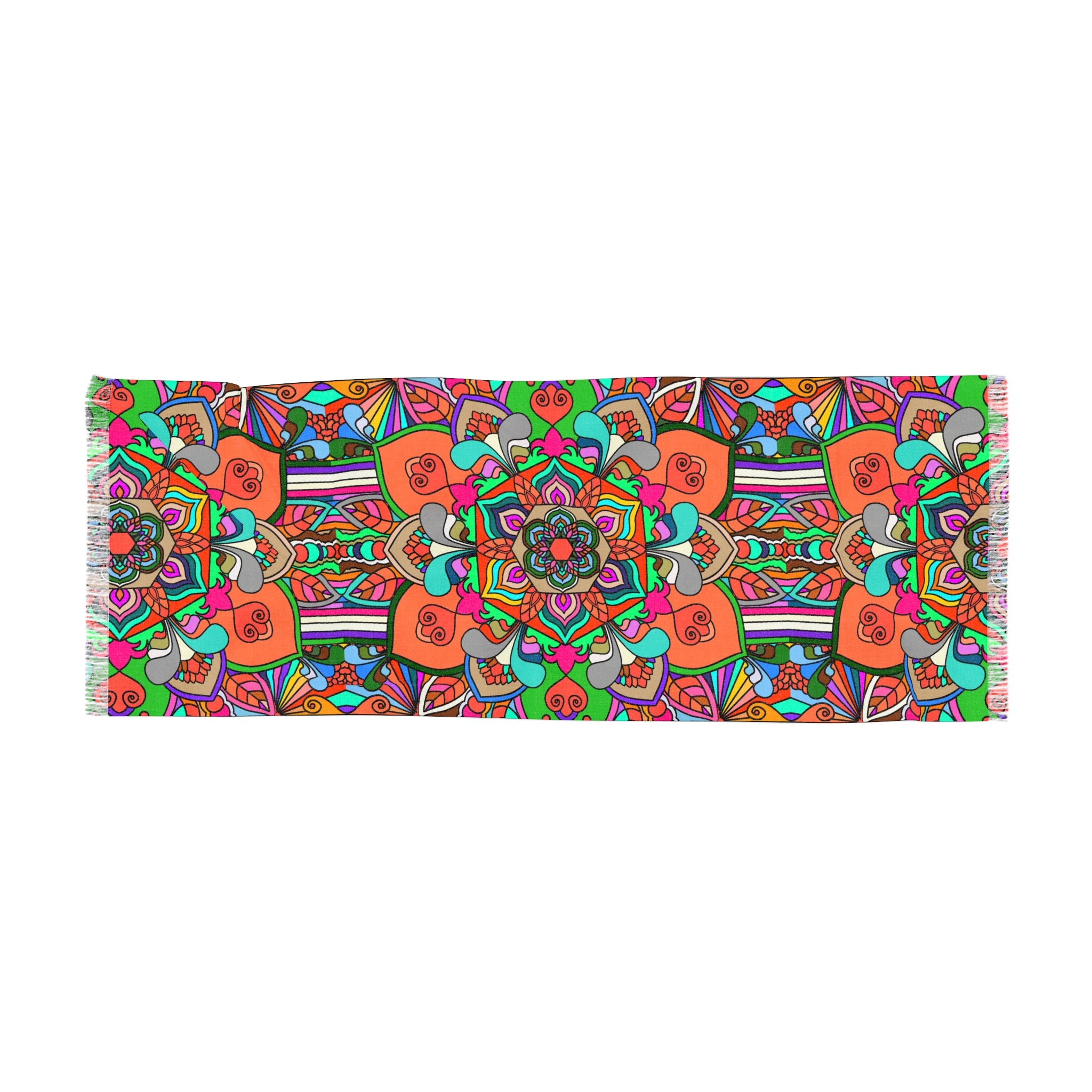 Floral Orange Mandala Light Scarf