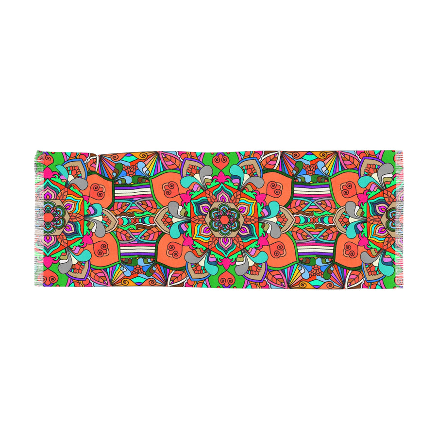 Floral Orange Mandala Light Scarf
