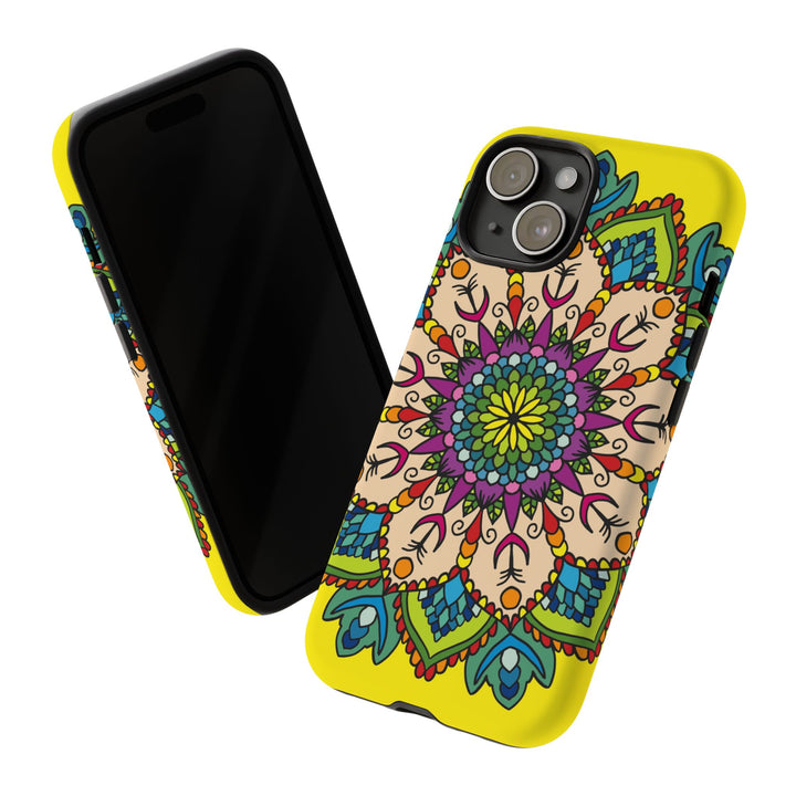 Intricate Floral Yellow Phone Case for Bold Protection and Style