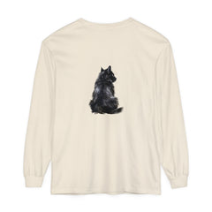 Black Cat Mystique Long Sleeve T-Shirt in black with intricate cat design