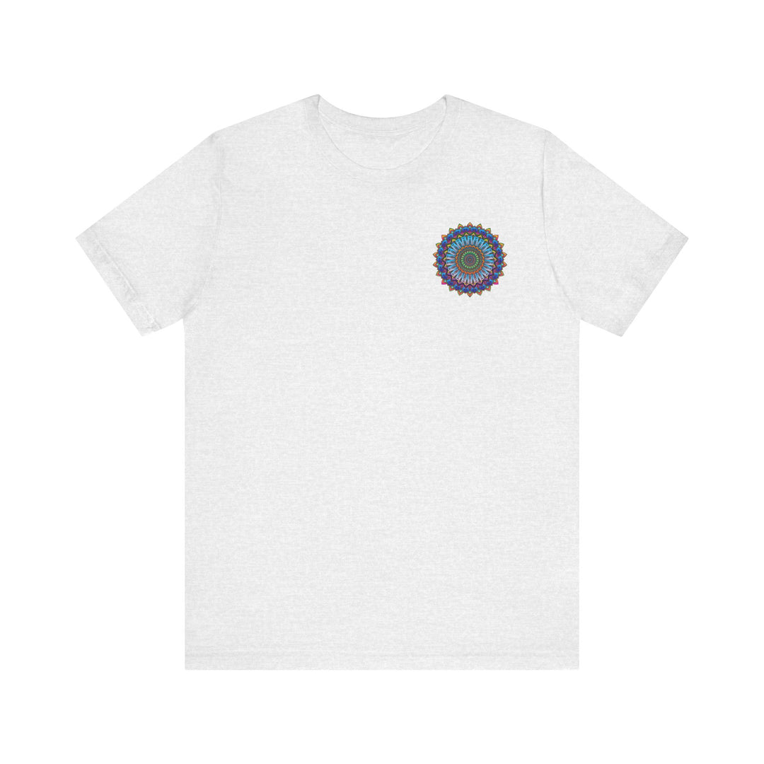 A beautiful Vibrant Mandala Tee, featuring intricate designs symbolizing Spiritual Peace & Harmony, perfect for adding a touch of serenity to your wardrobe