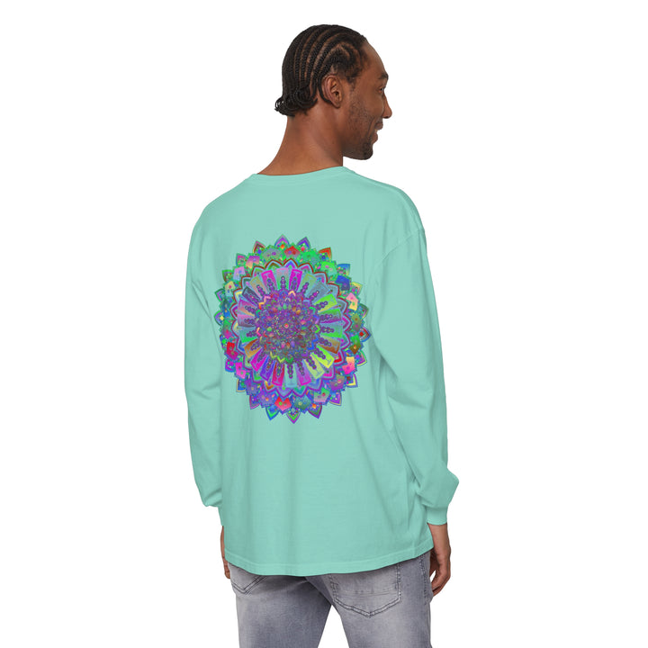 Colorful and intricate mandala design long sleeve t-shirt for women