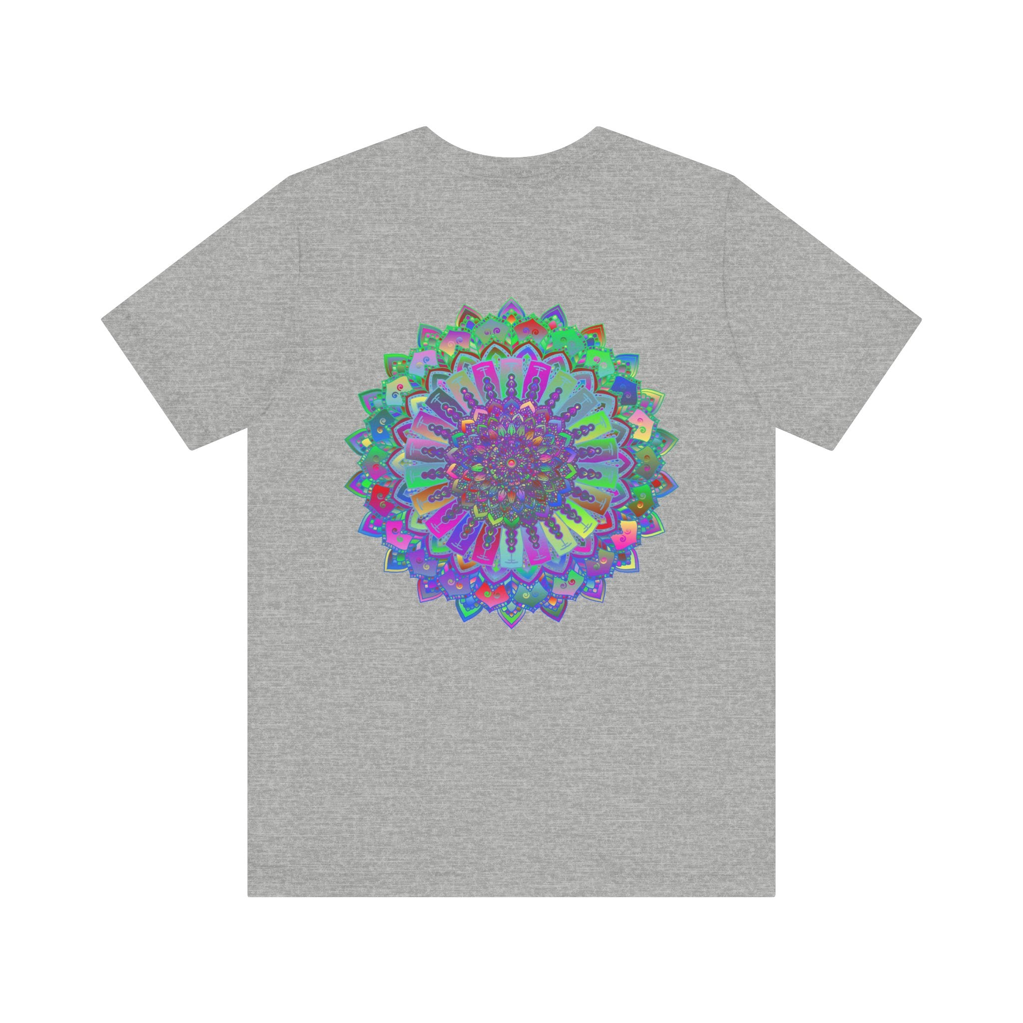 Vibrant Mandala Tee - Spiritual Peace & Harmony: A colorful, intricate mandala design representing inner peace and tranquility, perfect for those seeking spiritual enlightenment