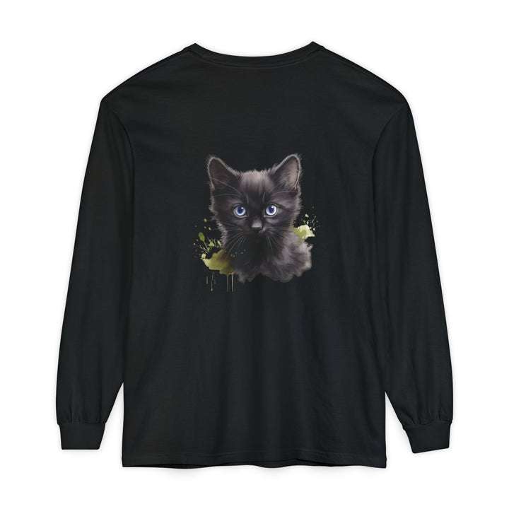 Mystische schwarze Katze – Langarm-T-Shirt