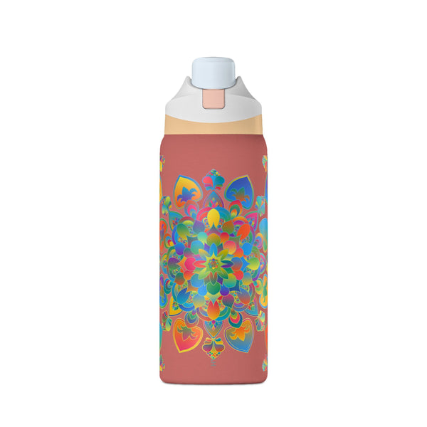 Insulated Water Bottle — Colorful Psychedelic Mandala 32oz