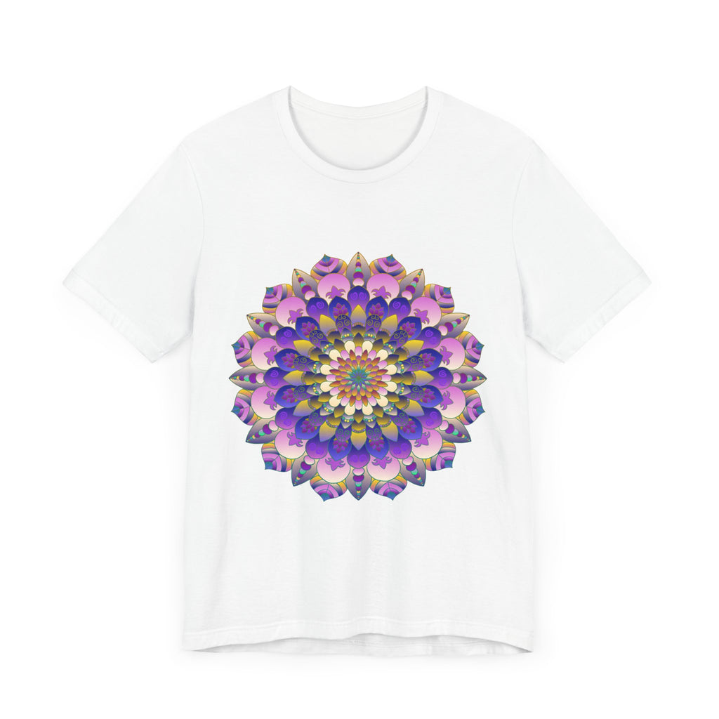 Colorful mandala flower t-shirt featuring intricate spiritual art design for vibrant and trendy fashion statement