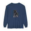 Black Cat Watercolor Long Sleeve T-Shirt featuring a stunning watercolor design of a black cat on a comfortable long sleeve tee