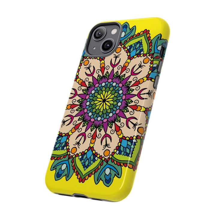 Intricate Floral Yellow Phone Case for Bold Protection and Style