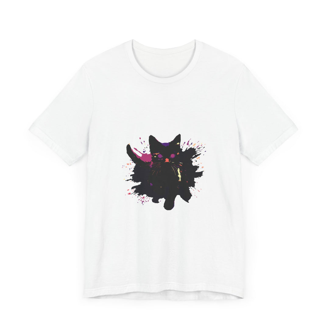 Black Cat Mystery T-Shirt - Bold & Colorful with Vibrant Graphic Design