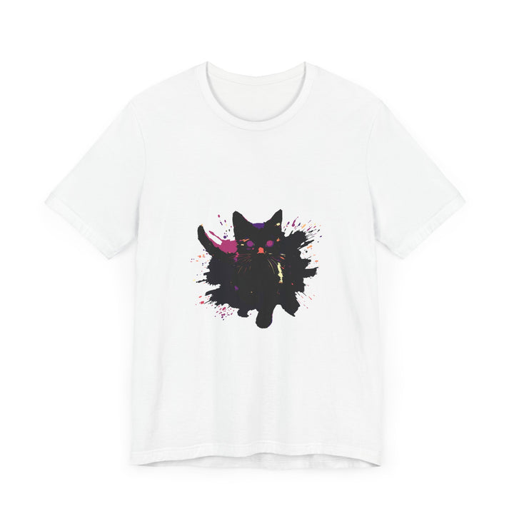 Black Cat Mystery T-Shirt - Bold & Colorful with Vibrant Graphic Design