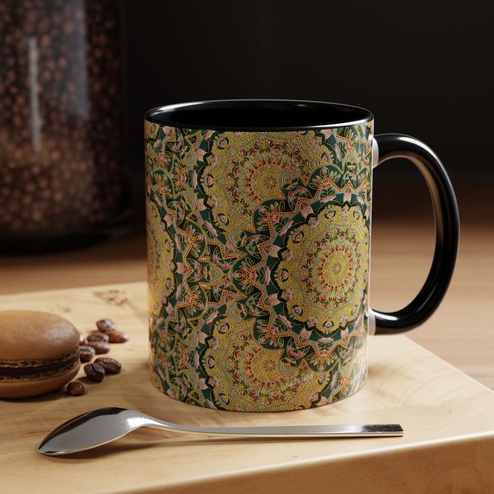 Mandala Floral Coffee Mug – Bohemian Botanical Ceramic Cup by Blululi