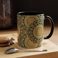Mandala Floral Coffee Mug – Bohemian Botanical Ceramic Cup