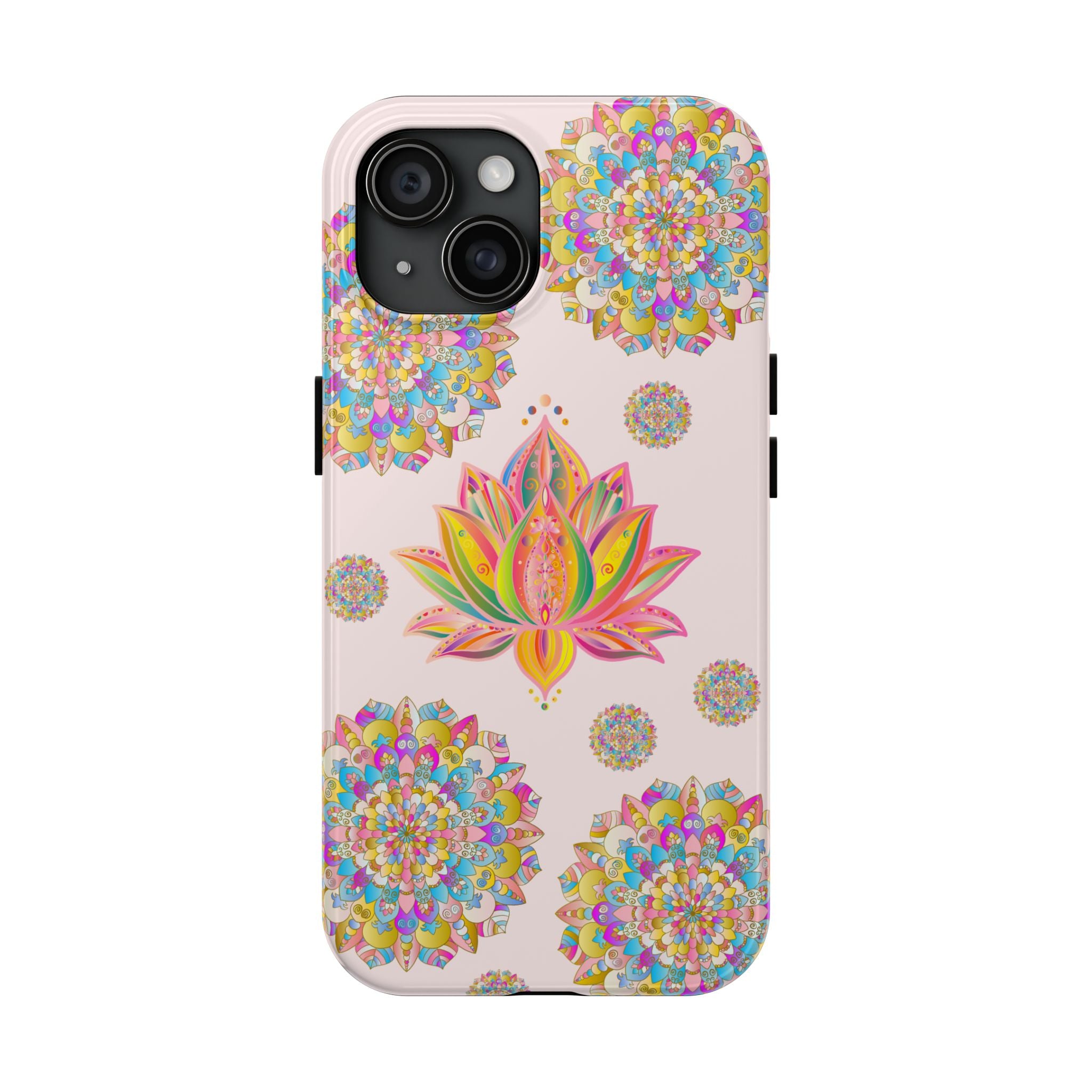 Beautiful light pink lotus flower mandala design phone case for protection and style