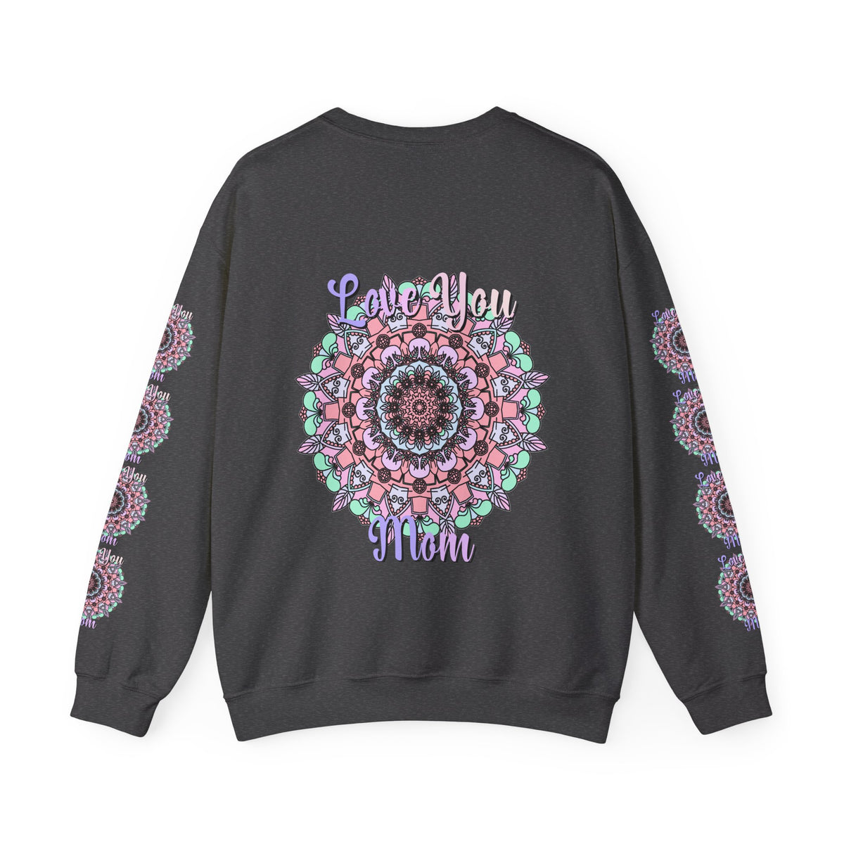 Felpa girocollo ispirata al mandala per mamme in tenui colori pastello