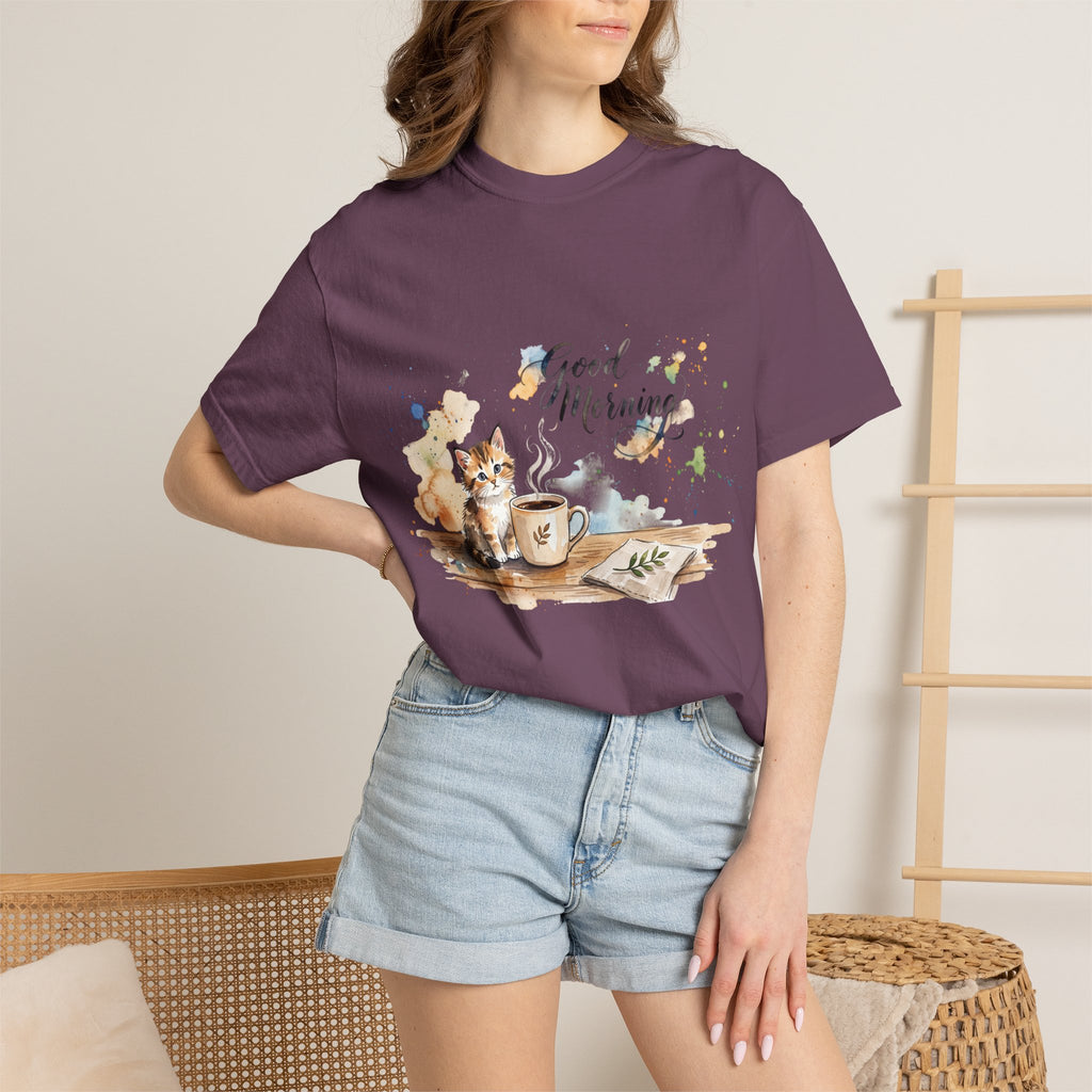 Good Morning Cat T-Shirt | Ultra-Soft Cotton Graphic Tee