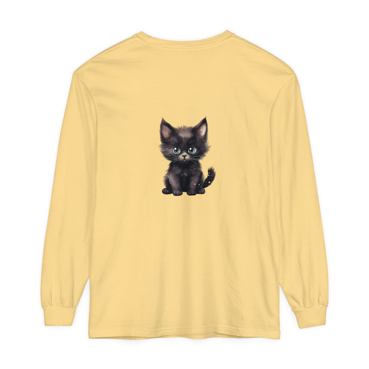 Cute Kitten with Blue Eyes Long Sleeve T-Shirt Alt Text 45