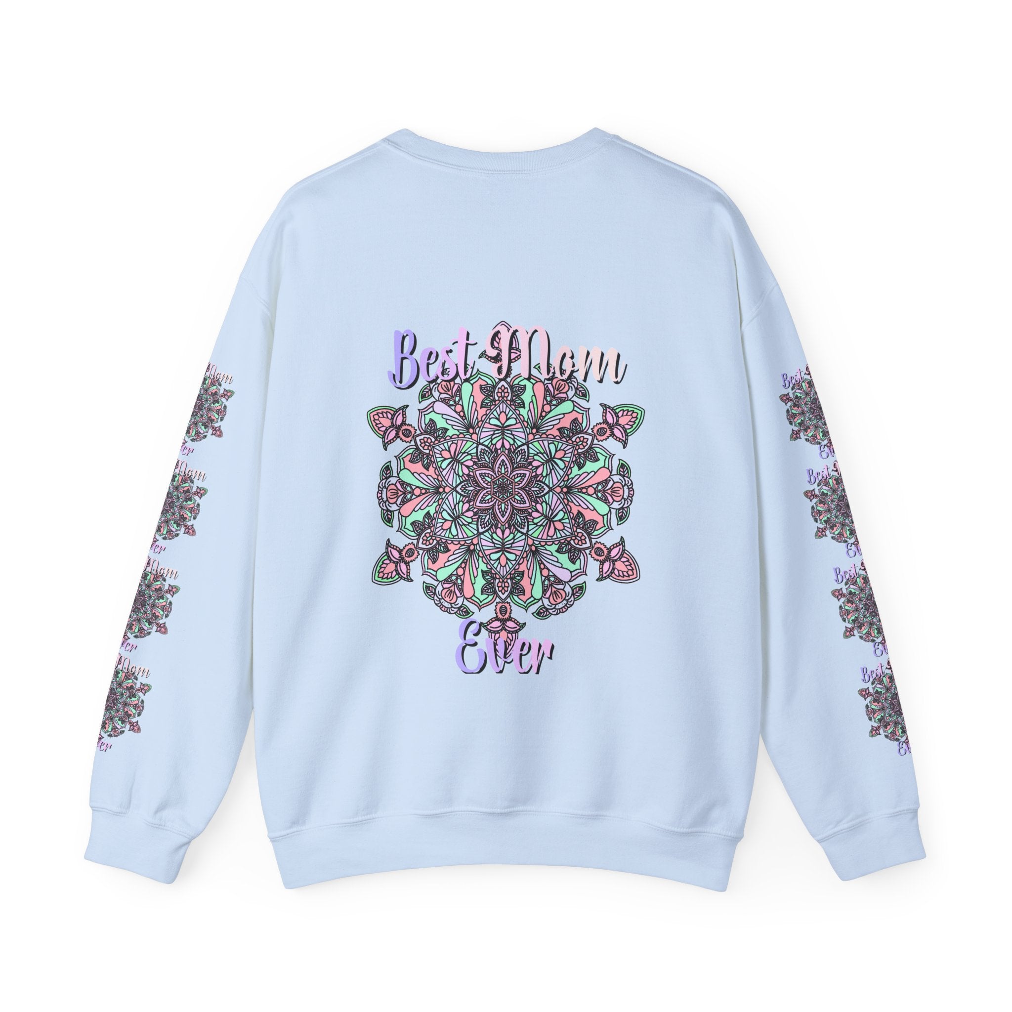 Mandala Design Sweatshirt in Soft Pink and Lavender for Moms