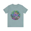 Vibrant and colorful psychedelic mandala tee shirt, perfect for adding a pop of color to your wardrobe