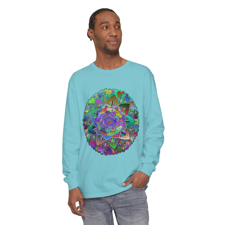 Colorful and intricate mandala design long sleeve t-shirt suitable for all genders