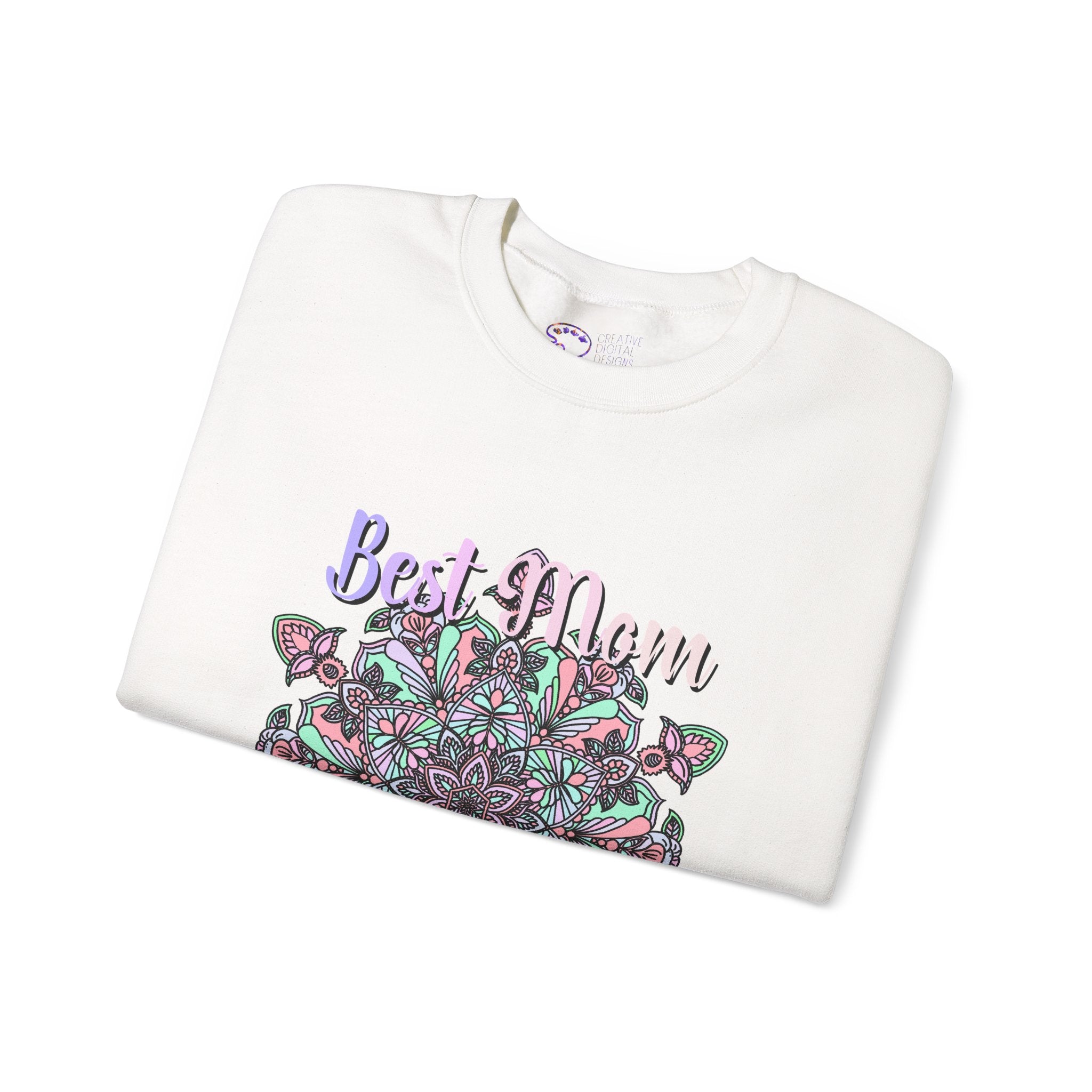 Mandala Design Sweatshirt in Soft Pink and Lavender for Moms