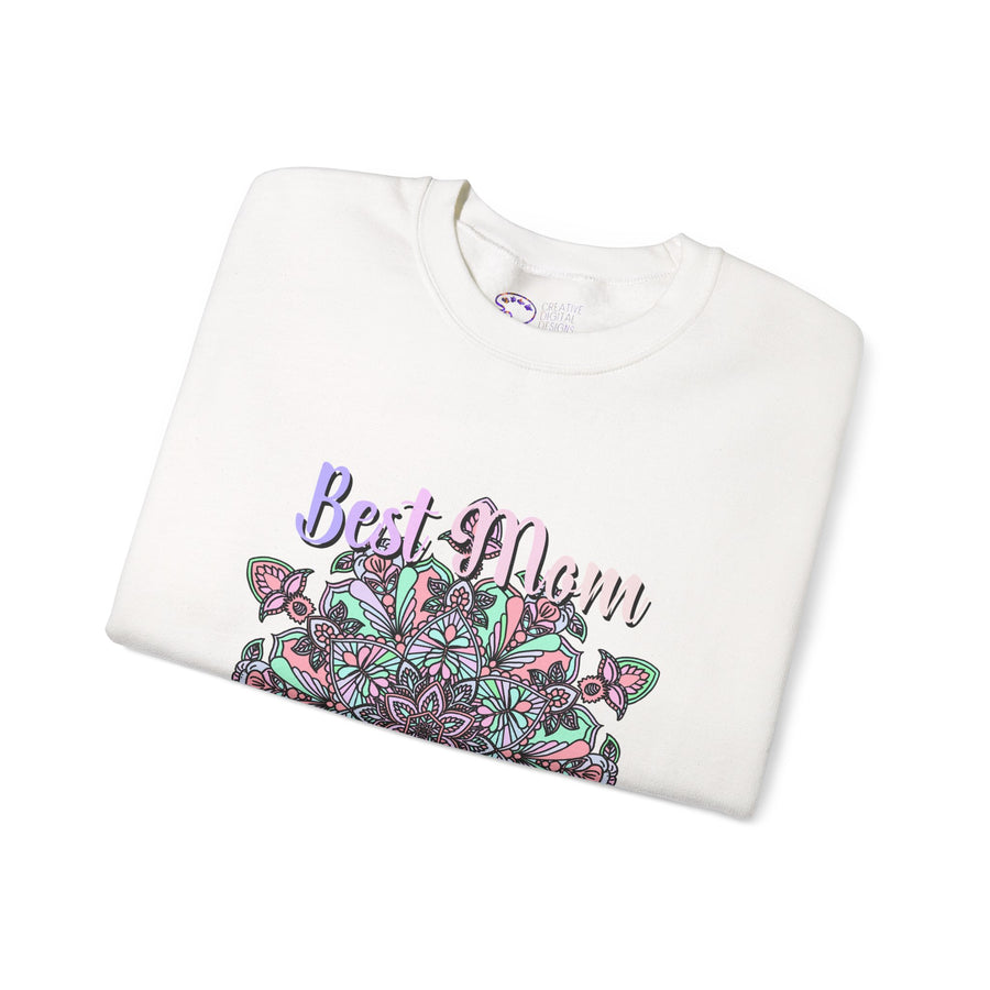 Mandala Design Sweatshirt in Soft Pink and Lavender for Moms