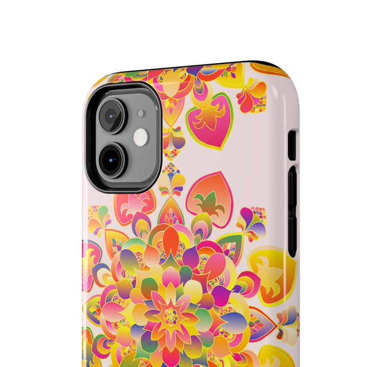 Beautiful hand drawn mandala art phone case with intricate designs