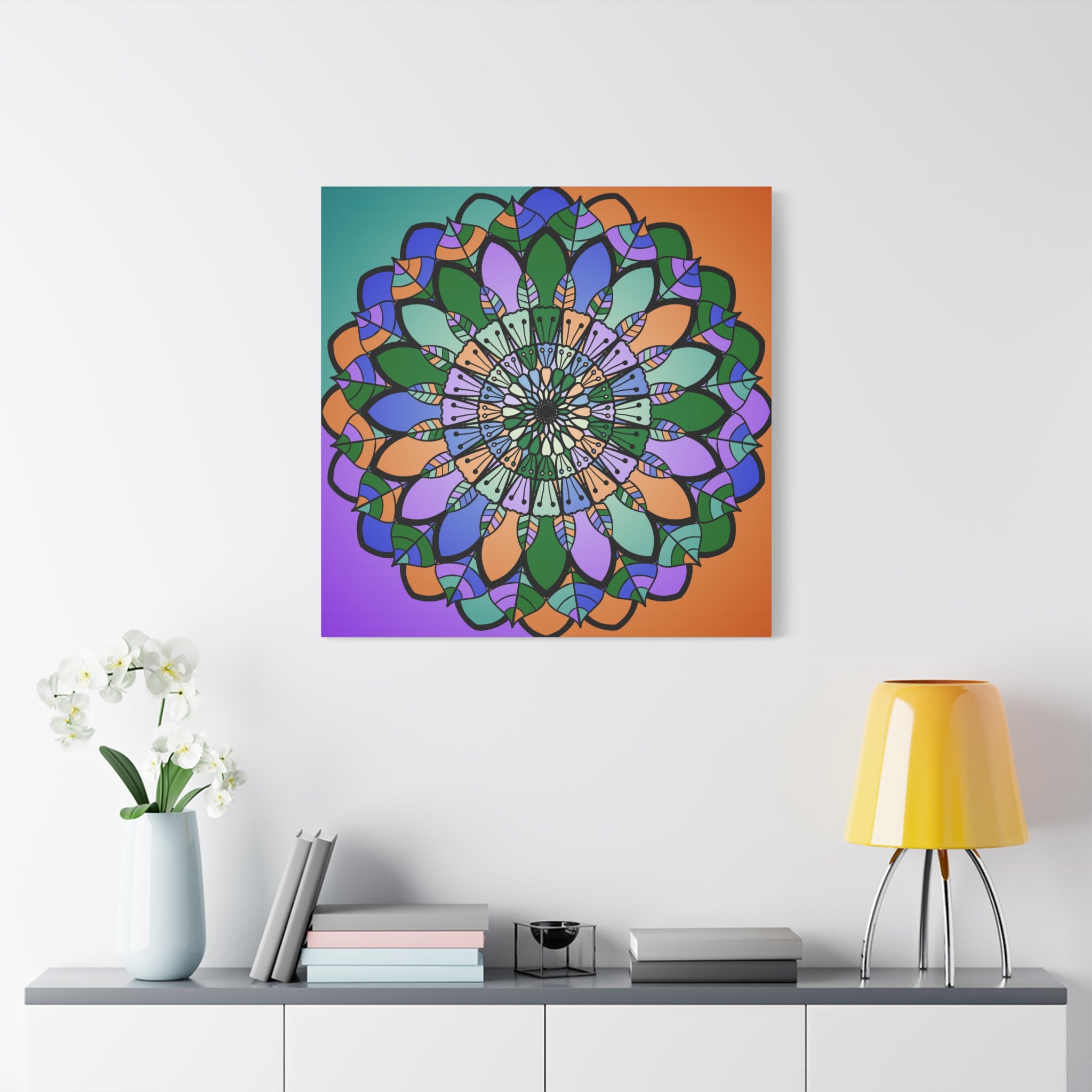 Floral Mandala Matte Canvas Wall Art