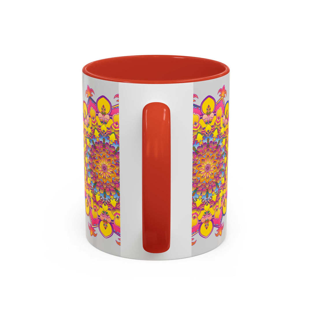 A vibrant and intricately designed Mandala Art Mug, perfect for mindful meditation and relaxation