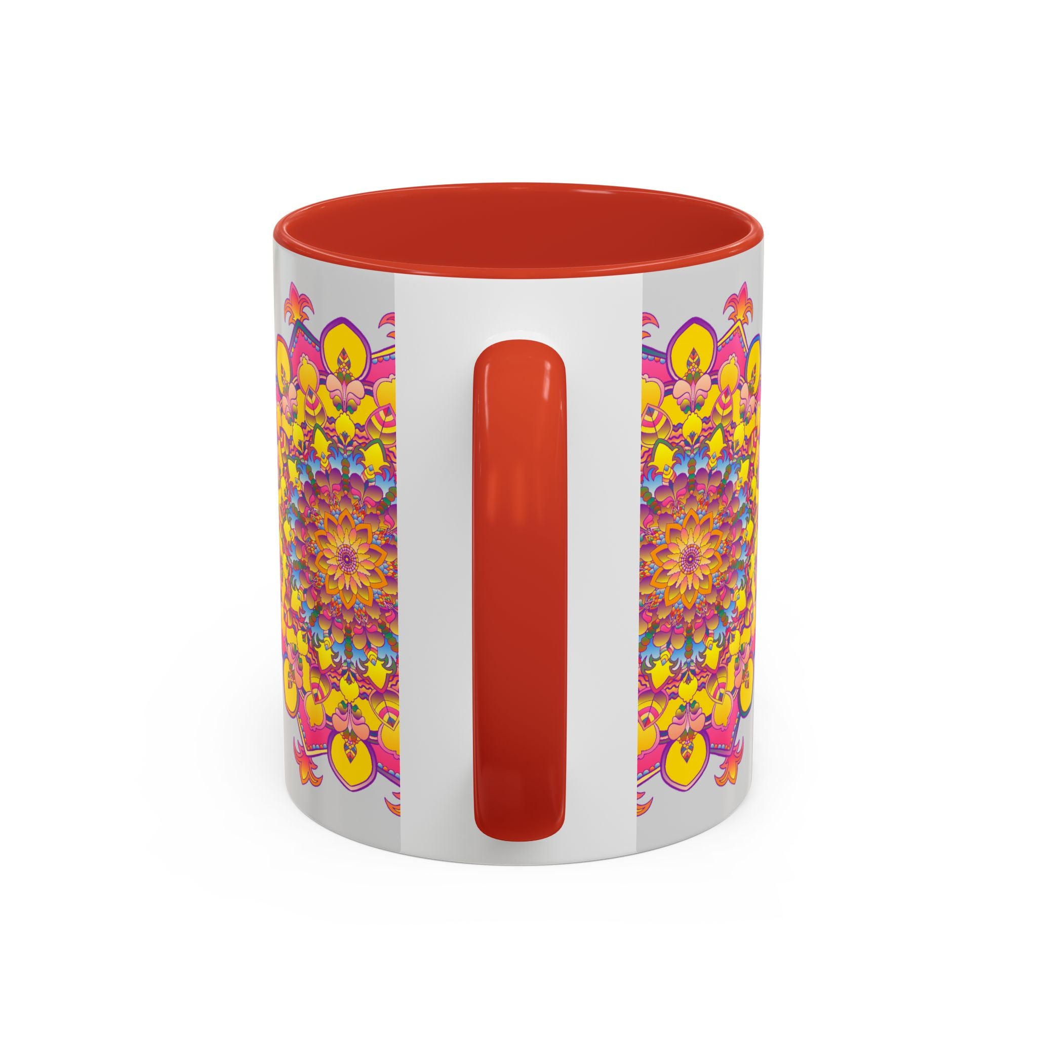 A vibrant and intricately designed Mandala Art Mug, perfect for mindful meditation and relaxation