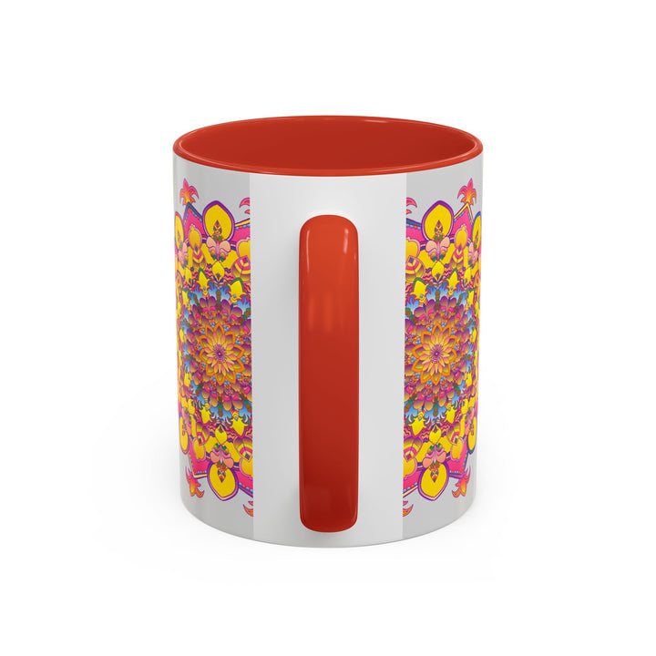 A vibrant and intricately designed Mandala Art Mug, perfect for mindful meditation and relaxation