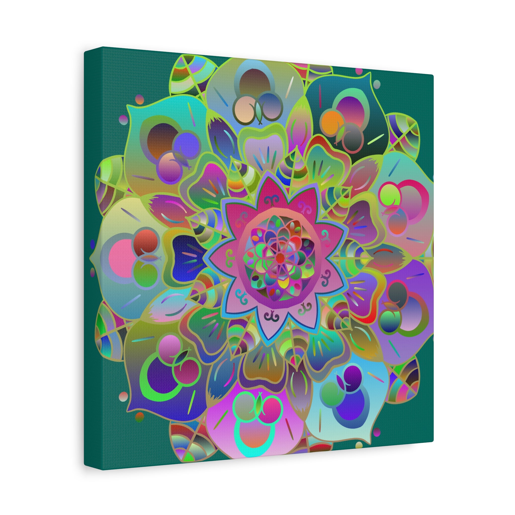 Vibrant Mandala Matte Canvas Wall Art — Colorful Boho Stretched Canvas