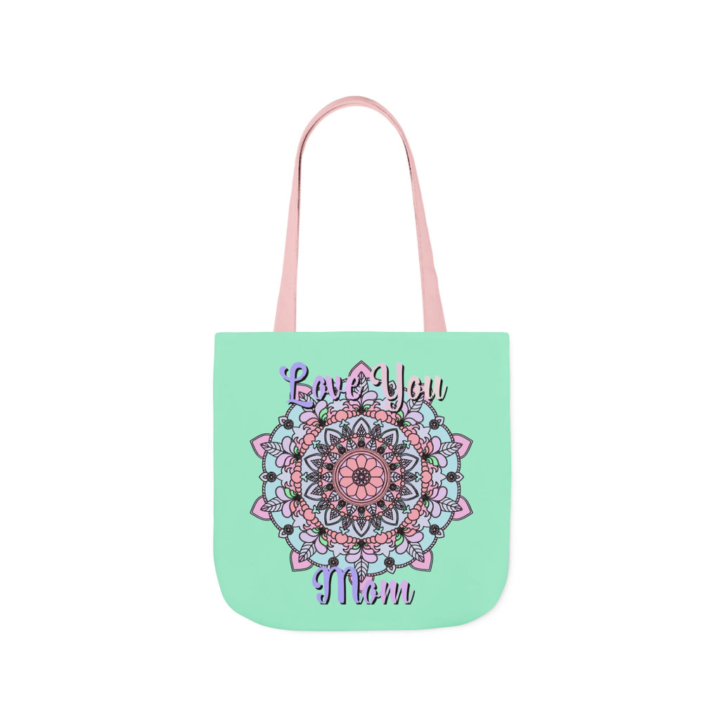 Mandala 'Love You Mom' Canvas Tote — Floral Mother's Day Gift Bag