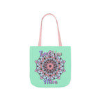 Mandala 'Love You Mom' Canvas Tote — Floral Mother's Day Gift Bag