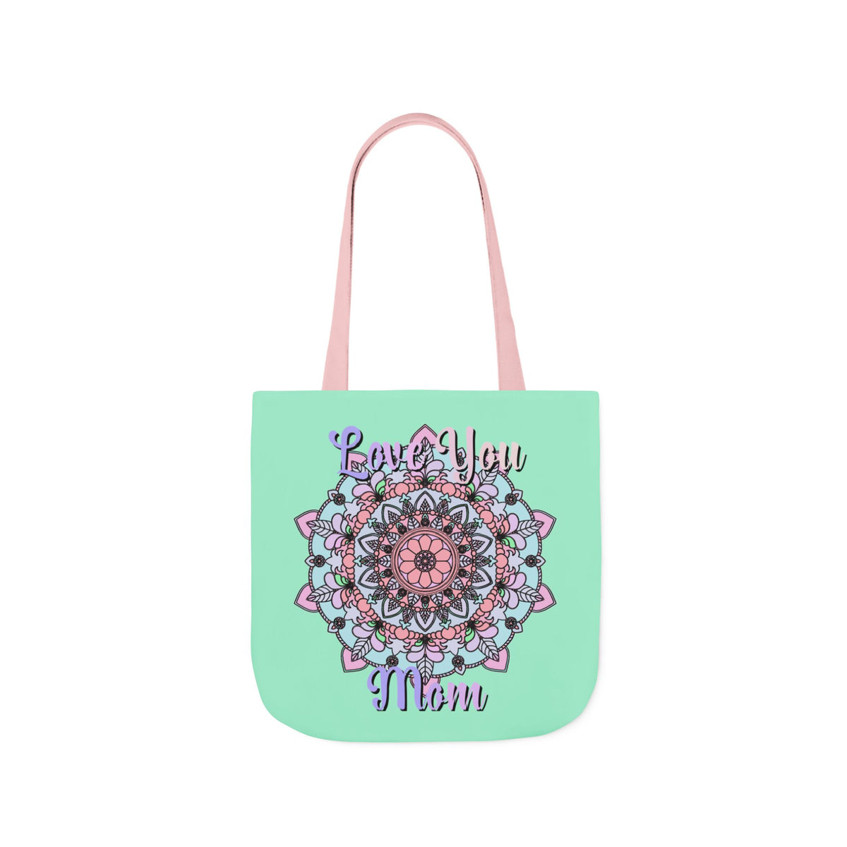 Mandala 'Love You Mom' Canvas Tote — Floral Mother's Day Gift Bag